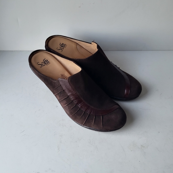 Sofft Brown Suede Mules - Picture 2 of 4